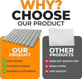 Slapp Shop Roll-Up Bathroom Shower Mat, Quick Dry Diatomaceous Stone, Reusable Premium Stone Bath Mat